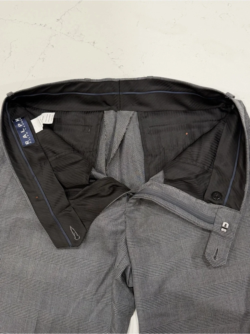 Ralph Lauren Men's Charcoal Herringbone Dress Pants